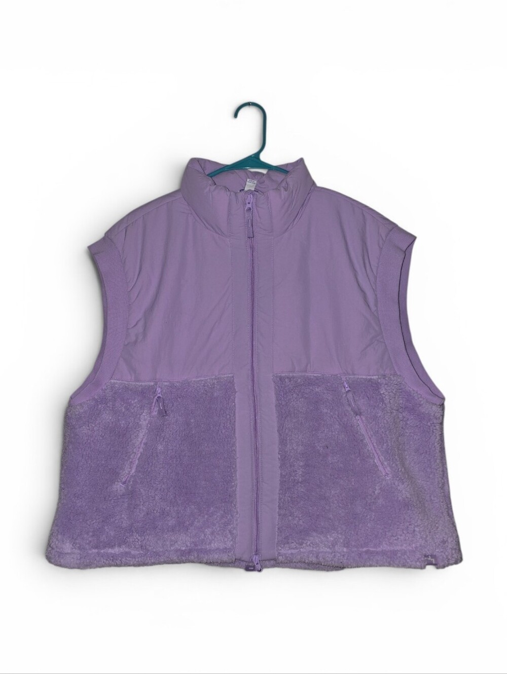 Womens Lavender Fleece & Shell Vest, Boxy Fit, JoyLab, XL, NWT!!!